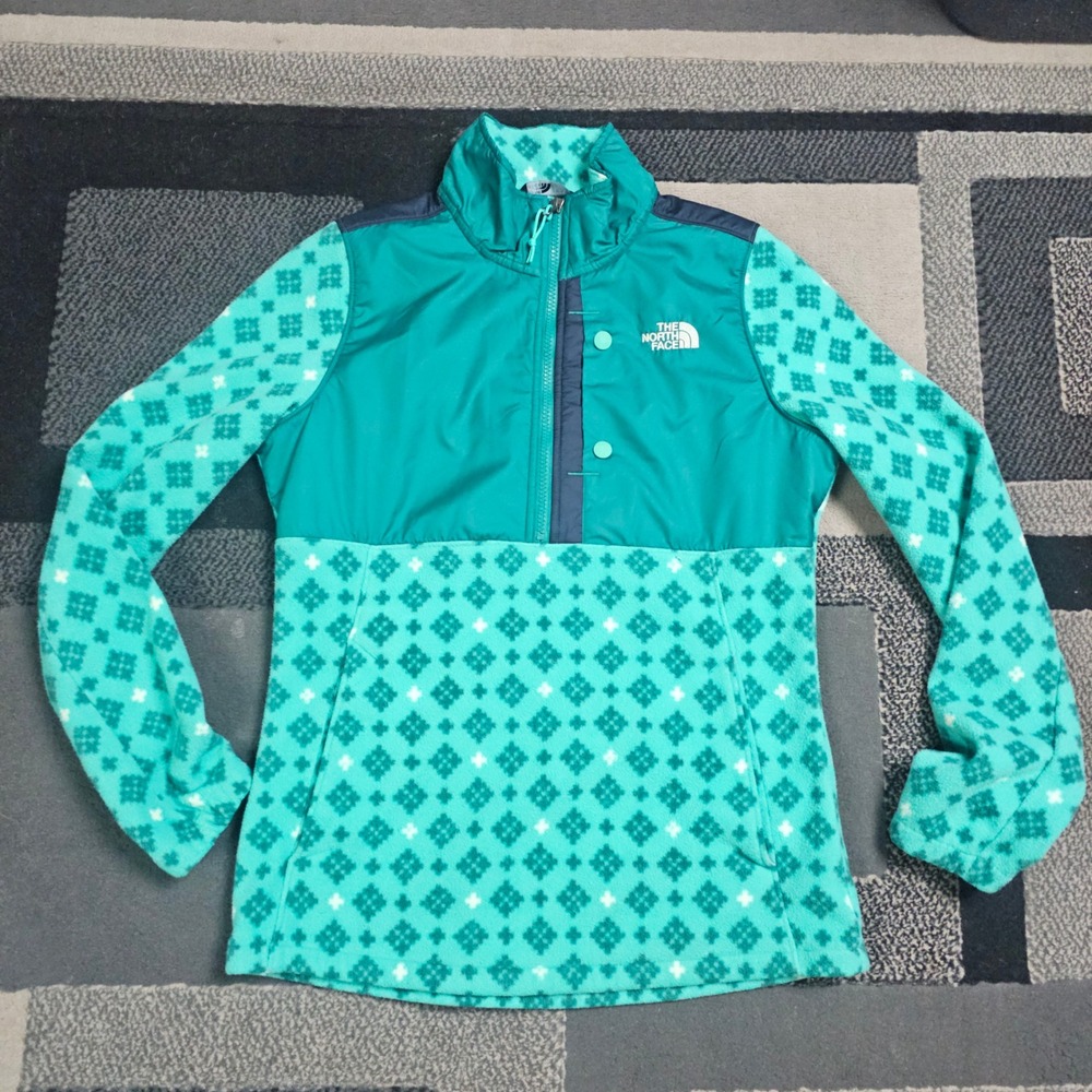 The North Face TKA 100 Fleece Pullover Womens Small Teal Green Excellent